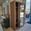 Ντουλάπα με καθρέφτη Linea 120x60x215cm Χρυσό Δρυς