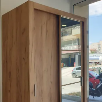 Ντουλάπα με καθρέφτη Linea 120x60x215cm Χρυσό Δρυς