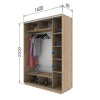 Ντουλάπα Diamont Σονόμα 160x60x220cm Ντουλάπα Diamont Σονόμα 160x60x220cm