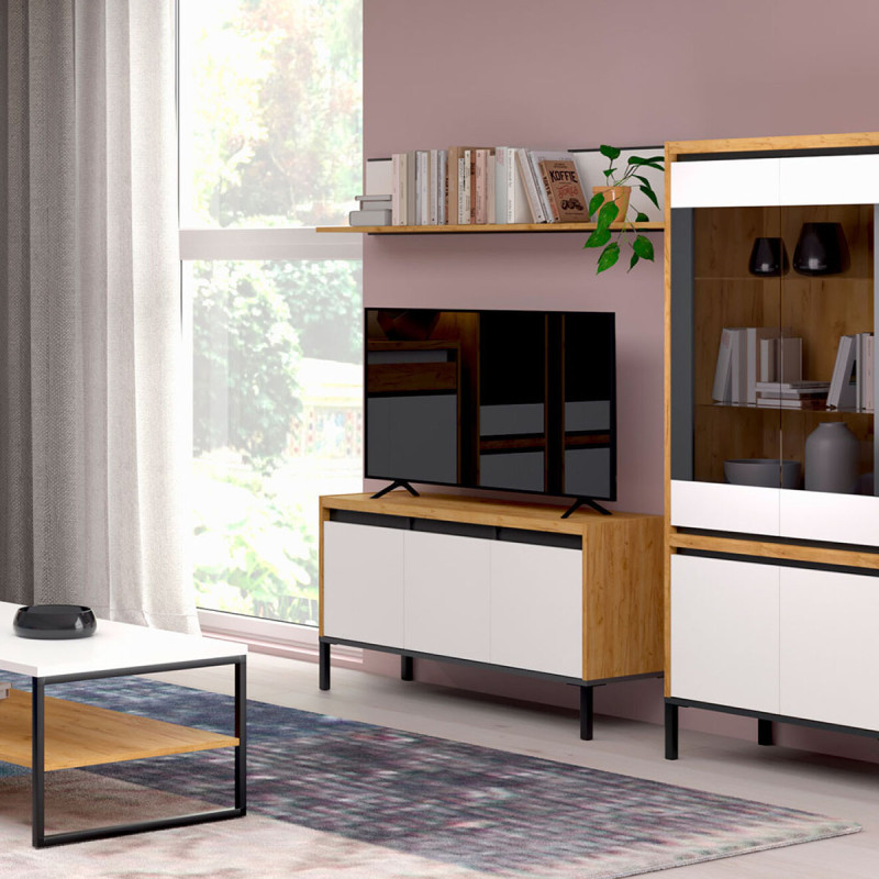 Έπιπλο Τηλεόρασης Palmor Χρυσό Δρυς-Λευκό 113.5x40x60cm Έπιπλο Τηλεόρασης Palmor Χρυσό Δρυς-Λευκό 113.5x40x60cm