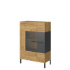 Βιτρίνα Santes Χρυσό Δρυς-Γραφίτης 90x42x134.50cm Βιτρίνα Santes Χρυσό Δρυς-Γραφίτης 90x42x134.50cm