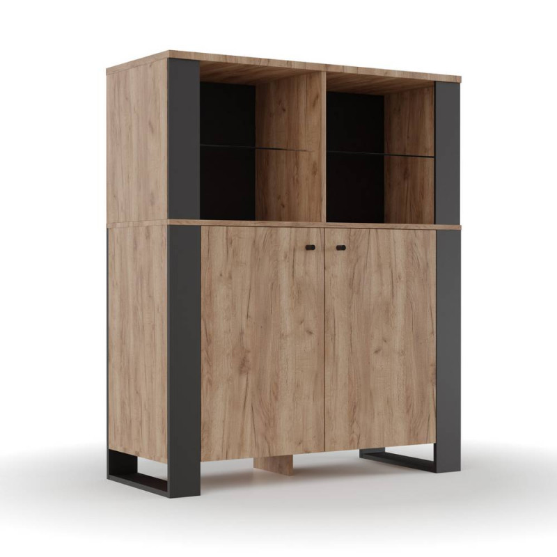 Μπουφές OLD WOOD Χρυσός Δρύς με Μαύρο, 106.2x44xx128.5εκ Μπουφές OLD WOOD Χρυσός Δρύς με Μαύρο, 106.2x44xx128.5εκ