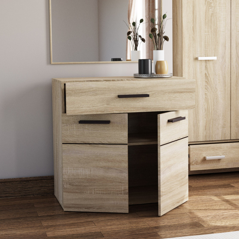 Μπουφές Solo 80x41x82cm Sonoma με Wenge και MDF Καμπυλωτό τελείωμα στις πόρτες Μπουφές Solo 80x41x82cm Sonoma με Wenge και MDF Καμπυλωτό τελείωμα στις πόρτες