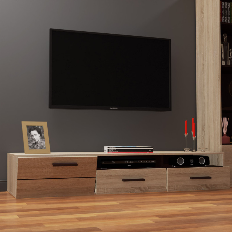 Έπιπλο TV Solo 180x52x34cm δεξί Sonoma-Wenge MDF Καμπυλωτό τελείωμα στις πόρτες Έπιπλο TV Solo 180x52x34cm δεξί Sonoma-Wenge MDF Καμπυλωτό τελείωμα στις πόρτες