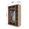 Ντουλάπα Diamont Λευκό 140x60x220cm Ντουλάπα Diamont Λευκό 140x60x220cm