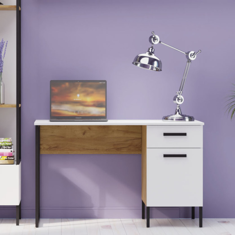 Γραφείο Santes WH Χρυσό Δρυς Λευκό 120x60x74εκ