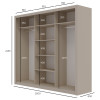Ντουλάπα Grandio Cashmere 250x60x215cm Ντουλάπα Grandio Cashmere 250x60x215cm