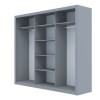 Ντουλάπα Grandio Γκρι 250x60x215cm