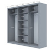 Ντουλάπα Grandio Γκρι 250x60x215cm