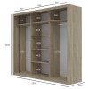 Ντουλάπα Grandio Σονόμα με καθρέφτη 250x60x215cm Ντουλάπα Grandio Σονόμα με καθρέφτη 250x60x215cm