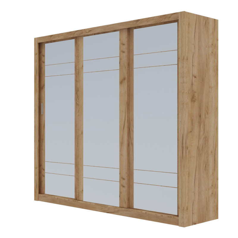 Ντουλάπα Grandio Χρυσό Δρυς με καθρέφτη 250x60x215cm Ντουλάπα Grandio Χρυσό Δρυς με καθρέφτη 250x60x215cm