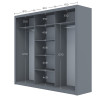 Ντουλάπα Grandio Χρυσό Δρυς με καθρέφτη 250x60x215cm Ντουλάπα Grandio Χρυσό Δρυς με καθρέφτη 250x60x215cm