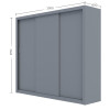Ντουλάπα Grandio Γκρι με καθρέφτη 250x60x215cm Ντουλάπα Grandio Γκρι με καθρέφτη 250x60x215cm