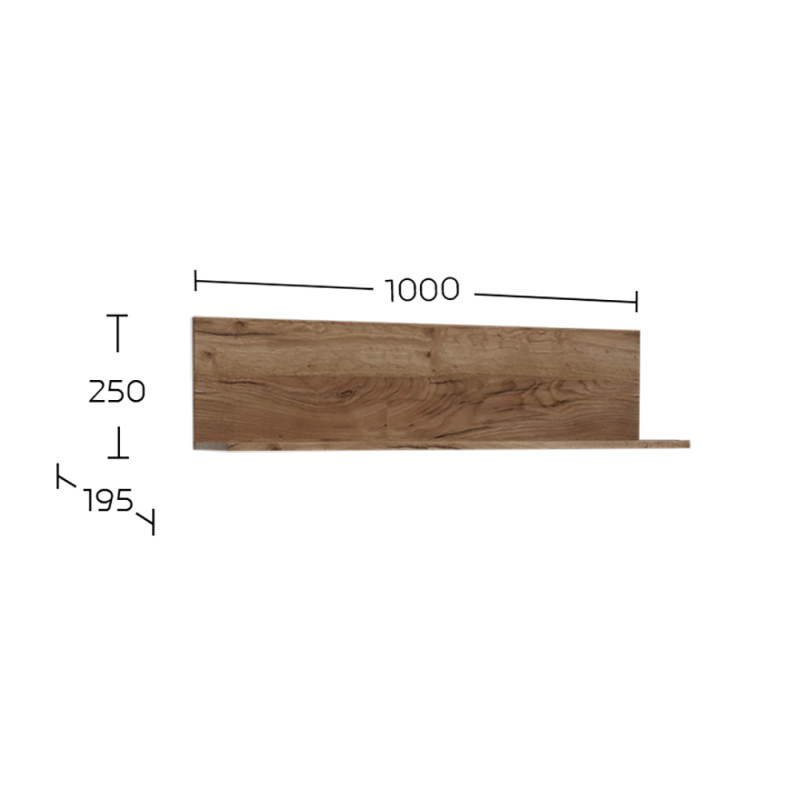 Κρεμαστό Ράφι Callisto-100 Σκούρο Δρυς 100x19.5x25cm Κρεμαστό Ράφι Callisto-100 Σκούρο Δρυς 100x19.5x25cm
