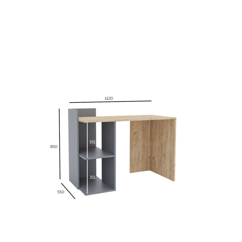 Γραφείο Iris Γραφίτη-Χρυσό Δρυς 112x55x85cm Γραφείο Iris Γραφίτη-Χρυσό Δρυς 112x55x85cm