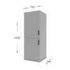 Ντουλάπα Πλυντηρίου Laundry Γκρι 70x68x190cm Ντουλάπα Πλυντηρίου Laundry Γκρι 70x68x190cm