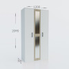 Ντουλάπα Viva 2D Λευκό-Σονόμα 120x50x209cm Ντουλάπα Viva 2D Λευκό-Σονόμα 120x50x209cm