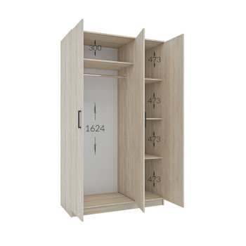 Ντουλάπα Τρίφυλλη Simple Σονόμα 120x52x205cm Ντουλάπα Τρίφυλλη Simple Σονόμα 120x52x205cm