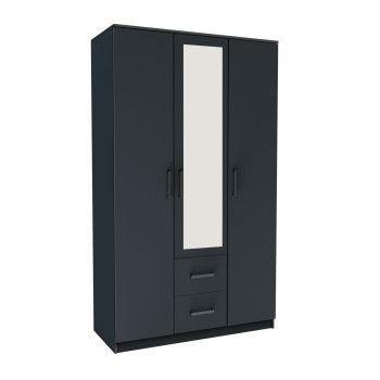 Ντουλάπα Τρίφυλλη Simple 3D2D Γραφίτης 120x52x205cm Ντουλάπα Τρίφυλλη Simple 3D2D Γραφίτης 120x52x205cm