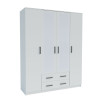 Ντουλάπα Τετράφυλλη Simple 4D2D Λευκή 160x52x205cm Ντουλάπα Τετράφυλλη Simple 4D2D Λευκή 160x52x205cm