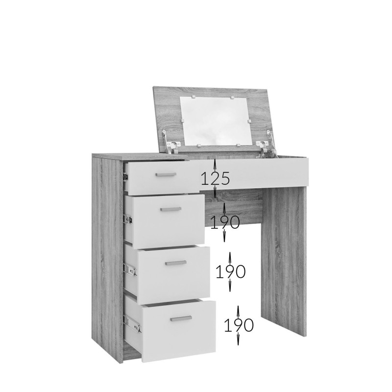 Τουαλέτα Tab Χρυσό Δρυς-Γραφίτη 90x42x82-110cm Τουαλέτα Tab Χρυσό Δρυς-Γραφίτη 90x42x82-110cm