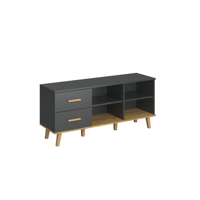 Μπουφές Pluton Ανθρακί-Χρυσό Δρυς 134.1x40x60.6cm Μπουφές Pluton Ανθρακί-Χρυσό Δρυς 134.1x40x60.6cm
