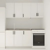 Κουζίνα Modest Σετ 5 Κουτιών Λευκή Άνω Κουτιά 170cm Κάτω 110cm