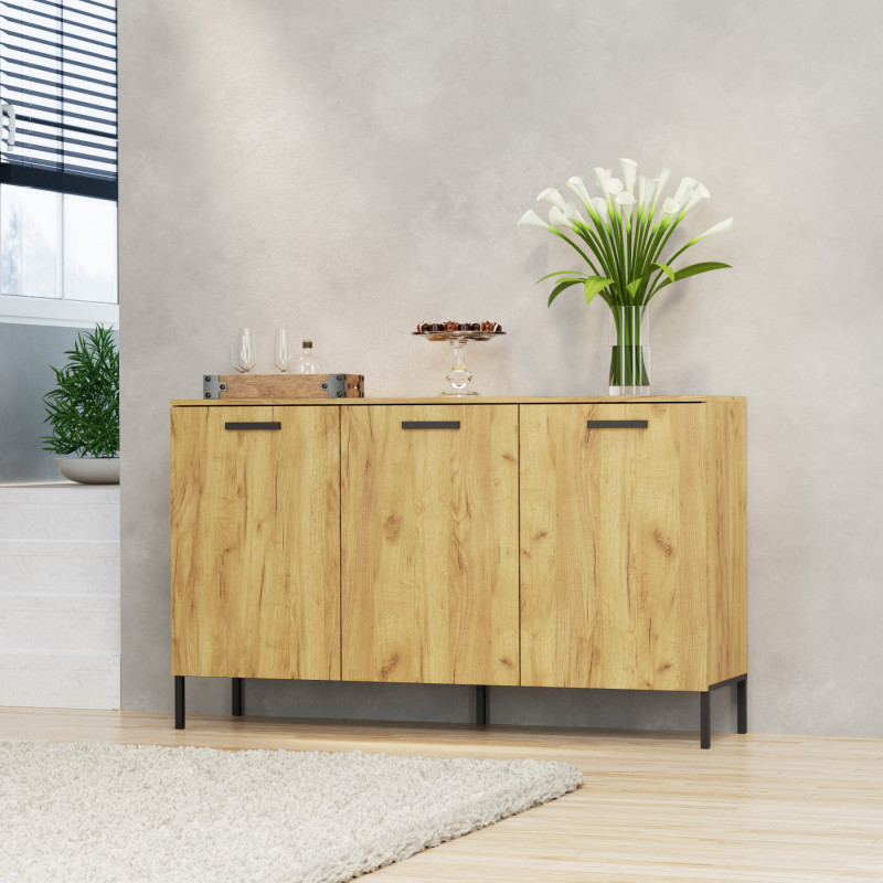 Μπουφές Santes Χρυσό Δρυς-Γραφίτη 155x42x92.5cm Μπουφές Santes Χρυσό Δρυς-Γραφίτη 155x42x92.5cm