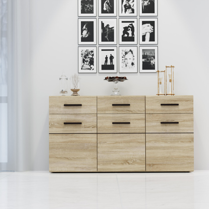 Μπουφές Solo 150x41x82cm Sonoma με Wenge και MDF Καμπυλωτό τελείωμα στις πόρτες Μπουφές Solo 150x41x82cm Sonoma με Wenge και MDF Καμπυλωτό τελείωμα στις πόρτες