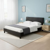 Κρεβάτι Flat Megapap από τεχνόδερμα χρώμα μαύρο ματ 150x200εκ. Κρεβάτι Flat Megapap από τεχνόδερμα χρώμα μαύρο ματ 150x200εκ.