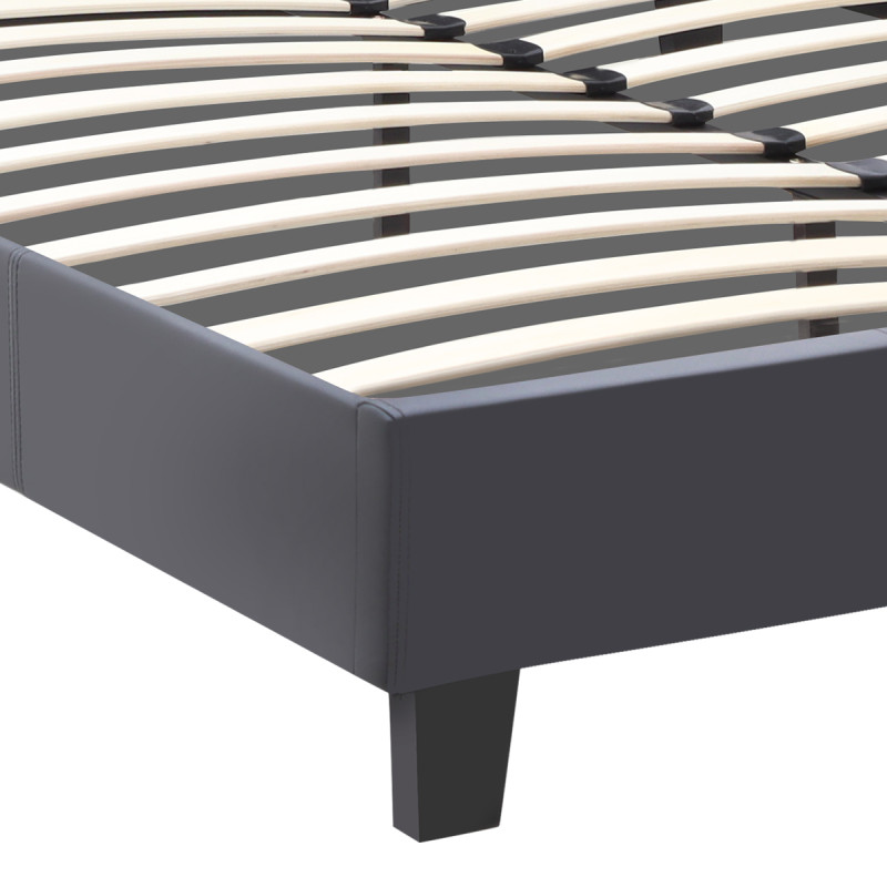 Κρεβάτι Flat Megapap από τεχνόδερμα χρώμα μαύρο ματ 140x190εκ. Κρεβάτι Flat Megapap από τεχνόδερμα χρώμα μαύρο ματ 140x190εκ.