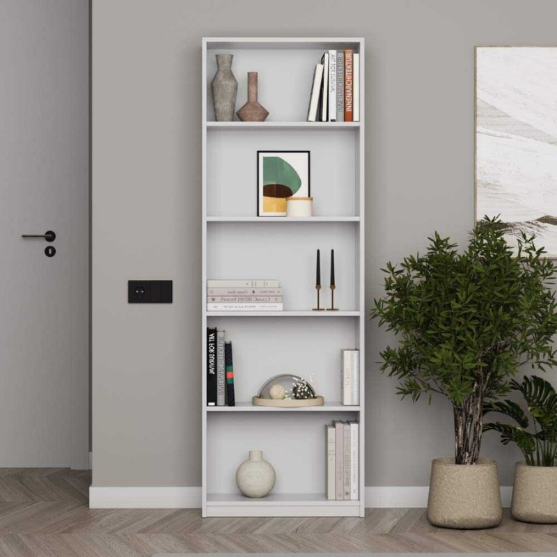 Βιβλιοθήκη Max Megapap χρώμα λευκό 58x23x170εκ. Βιβλιοθήκη Max Megapap χρώμα λευκό 58x23x170εκ.