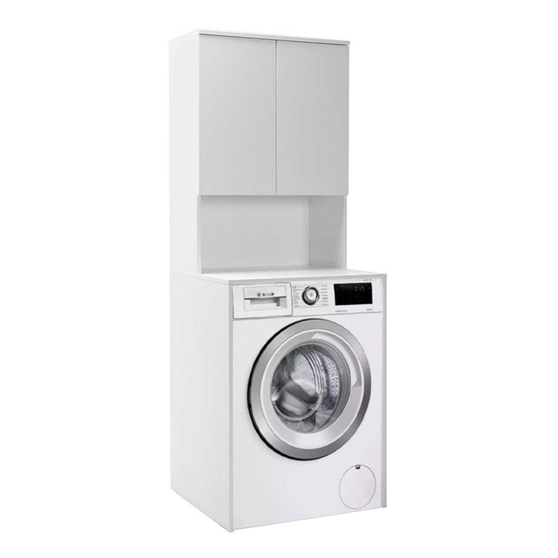 Έπιπλο πλυντηρίου Ceza Megapap χρώμα λευκό 65x60x182εκ. Έπιπλο πλυντηρίου Ceza Megapap χρώμα λευκό 65x60x182εκ.