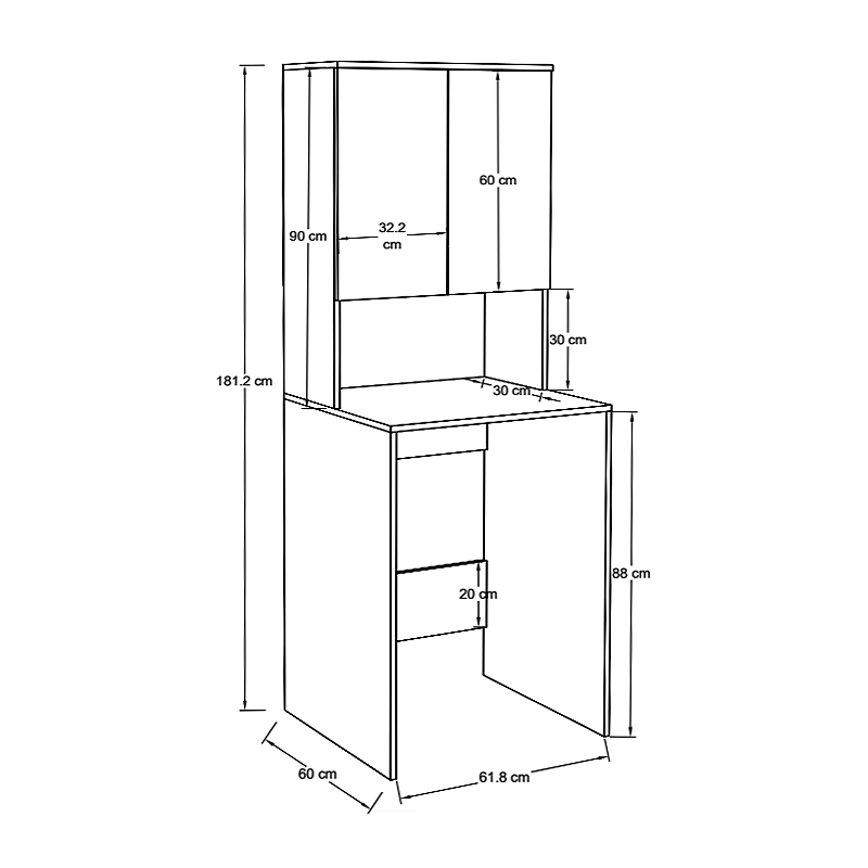 Έπιπλο πλυντηρίου Ceza Megapap χρώμα λευκό 65x60x182εκ. Έπιπλο πλυντηρίου Ceza Megapap χρώμα λευκό 65x60x182εκ.