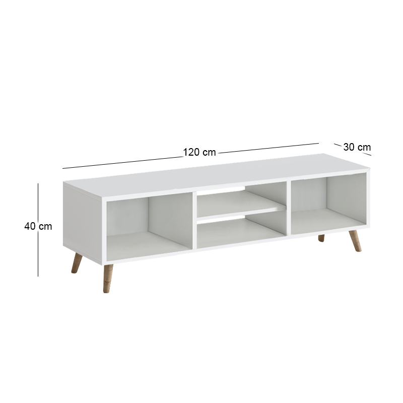 Έπιπλο τηλεόρασης Loren Megapap χρώμα λευκό 120x30x40εκ. Έπιπλο τηλεόρασης Loren Megapap χρώμα λευκό 120x30x40εκ.