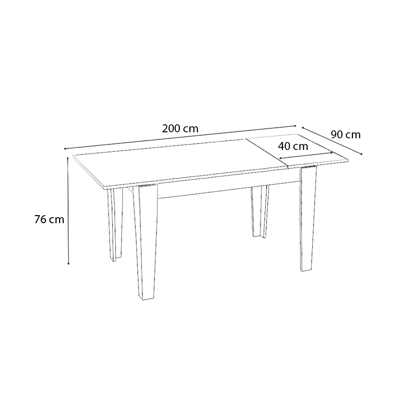 Τραπέζι Helmut Megapap επεκτεινόμενο χρώμα καρυδί 160/200x90x76εκ. Τραπέζι Helmut Megapap επεκτεινόμενο χρώμα καρυδί 160/200x90x76εκ.