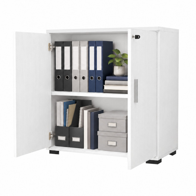 Ντουλάπι γραφείου με κλειδαριά επαγγελματικό Venturo Megapap χρώμα λευκό 80x40x80εκ.
