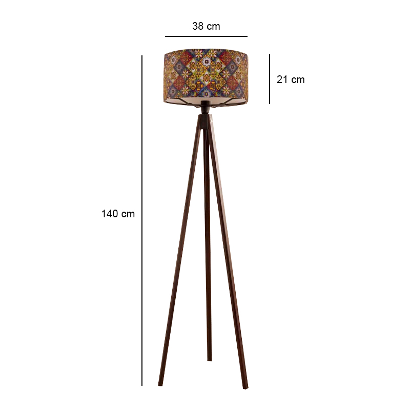 Φωτιστικό δαπέδου Rosling Megapap Mdf/ύφασμα Pvc χρώμα καρυδί - πολύχρωμο 38x38x140εκ. Φωτιστικό δαπέδου Rosling Megapap Mdf/ύφασμα Pvc χρώμα καρυδί - πολύχρωμο 38x38x140εκ.