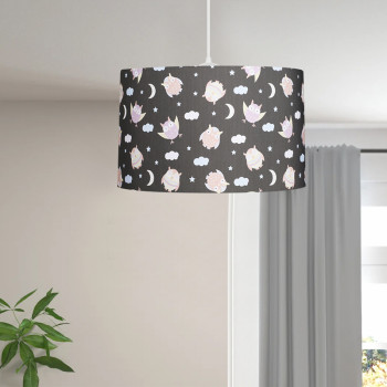 Φωτιστικό οροφής Tale Megapap E27 ύφασμα PVC μονόφωτο πολύχρωμο Ø33x70εκ.