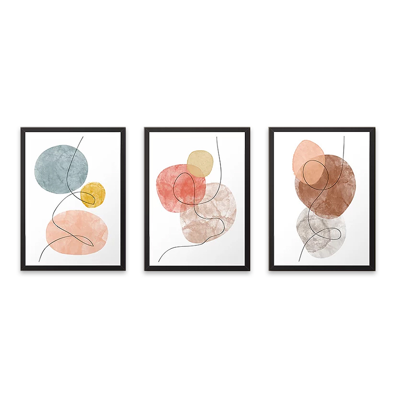 Πίνακας "Circles" Megapap 3 τμχ. σε πλαίσιο 35x45x2εκ. Πίνακας "Circles" Megapap 3 τμχ. σε πλαίσιο 35x45x2εκ.