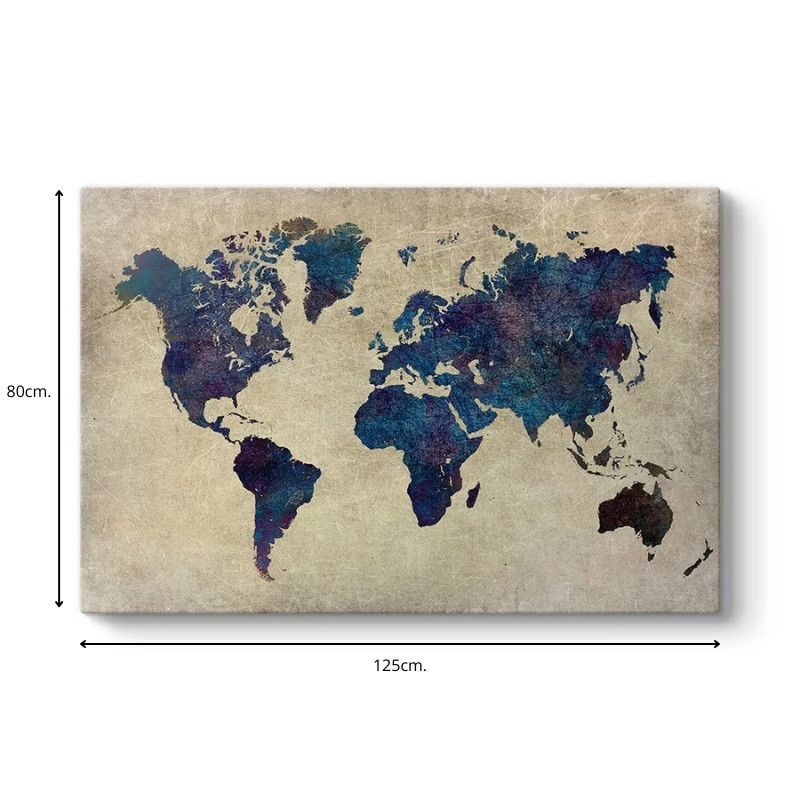Πίνακας σε καμβά "World Map" Megapap ψηφιακής εκτύπωσης 125x80x3εκ. Πίνακας σε καμβά "World Map" Megapap ψηφιακής εκτύπωσης 125x80x3εκ.