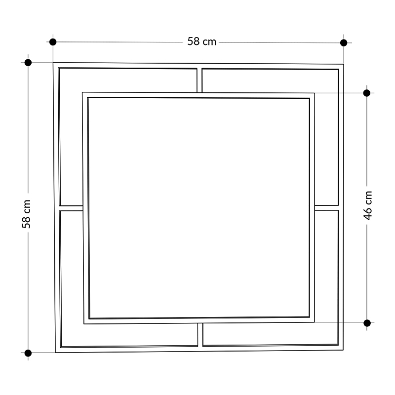 Καθρέπτης τοίχου Corner Megapap αλουμινίου χρώμα μαύρο 58,6x2x58,6εκ. Καθρέπτης τοίχου Corner Megapap αλουμινίου χρώμα μαύρο 58,6x2x58,6εκ.