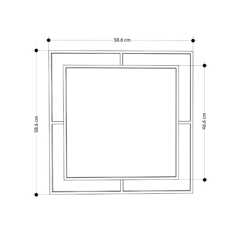Καθρέπτης τοίχου Corner Megapap αλουμινίου χρώμα μαύρο 58,6x2x58,6εκ. Καθρέπτης τοίχου Corner Megapap αλουμινίου χρώμα μαύρο 58,6x2x58,6εκ.