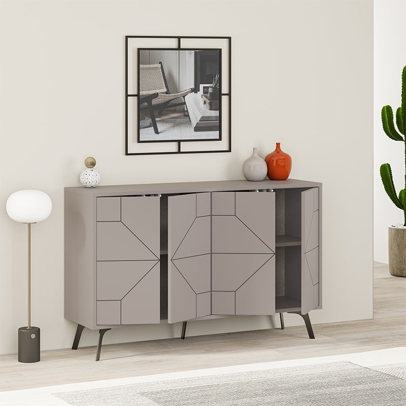 Μπουφές Dune Megapap χρώμα ανοιχτή μόκα 123x35x77,4εκ. Μπουφές Dune Megapap χρώμα ανοιχτή μόκα 123x35x77,4εκ.