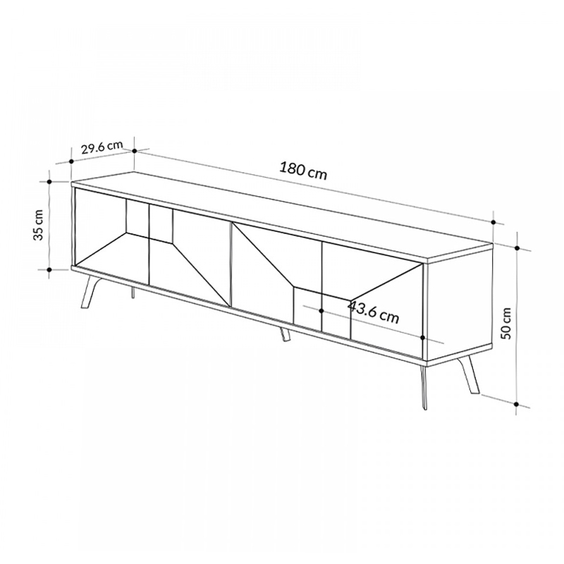 Έπιπλο τηλεόρασης Dune Megapap χρώμα sapphire oak 180x29,6x50εκ. Έπιπλο τηλεόρασης Dune Megapap χρώμα sapphire oak 180x29,6x50εκ.