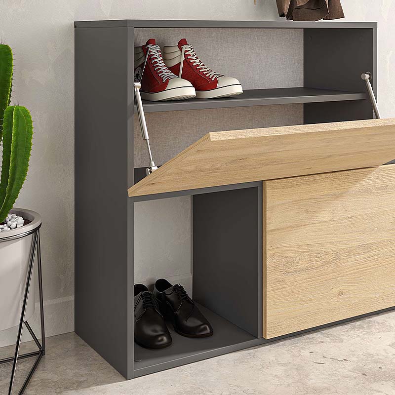 Έπιπλο εισόδου - παπουτσοθήκη Holdon Megapap sapphire oak/ανθρακί 120x36,5x87,5εκ. Έπιπλο εισόδου - παπουτσοθήκη Holdon Megapap sapphire oak/ανθρακί 120x36,5x87,5εκ.