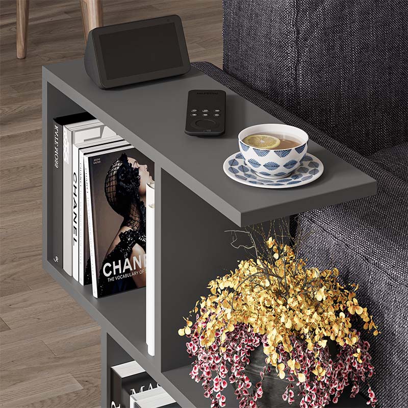 Τραπεζάκι βοηθητικό Homemania Megapap χρώμα ανθρακί 60x20x60εκ.