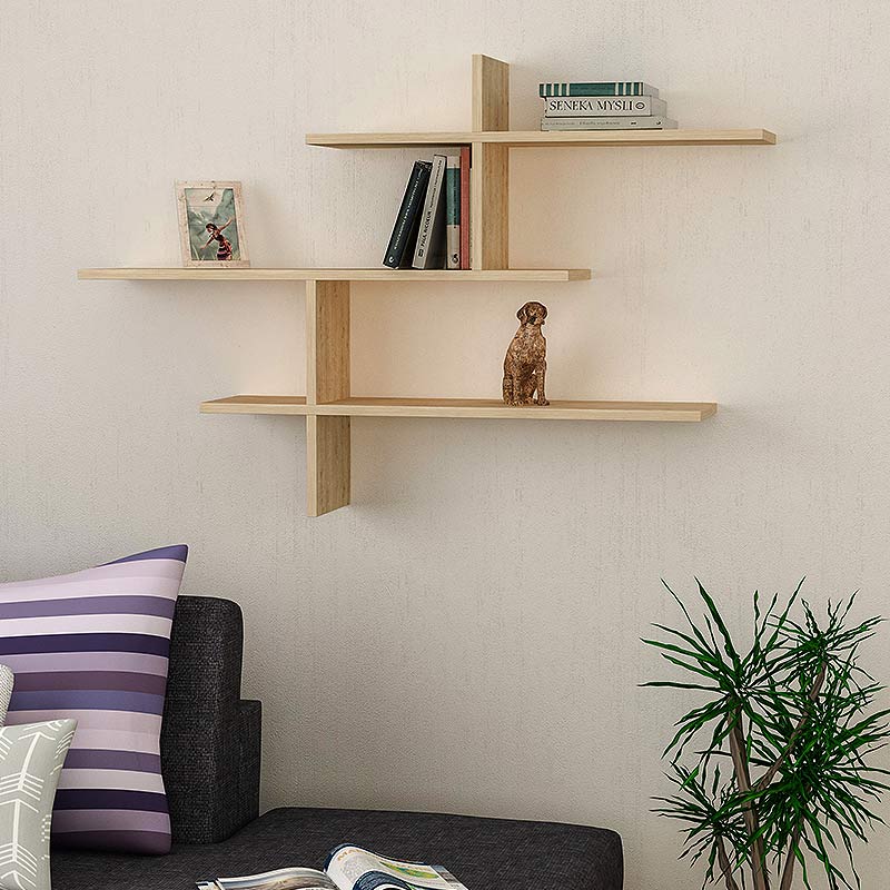 Ραφιέρα τοίχου Leo Megapap χρώμα sapphire oak 123x22x80εκ. Ραφιέρα τοίχου Leo Megapap χρώμα sapphire oak 123x22x80εκ.