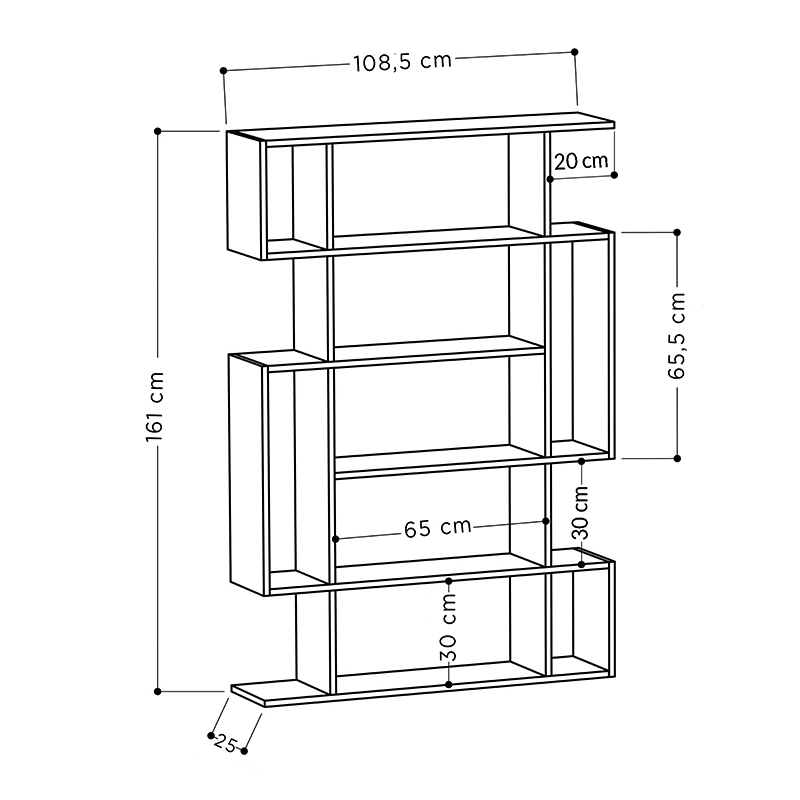 Βιβλιοθήκη Mito Megapap χρώμα λευκό 108x25x161εκ. Βιβλιοθήκη Mito Megapap χρώμα λευκό 108x25x161εκ.