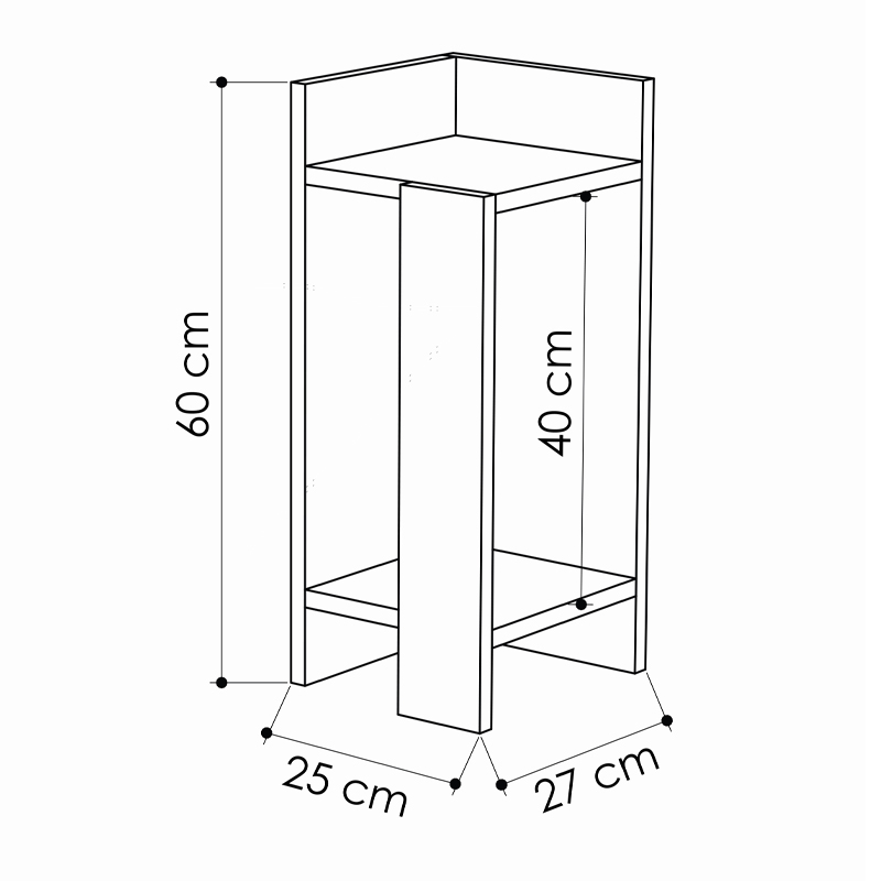 Κομοδίνο Elos Megapap σετ 2 τεμαχίων χρώμα sapphire oak 25x27x60εκ. Κομοδίνο Elos Megapap σετ 2 τεμαχίων χρώμα sapphire oak 25x27x60εκ.